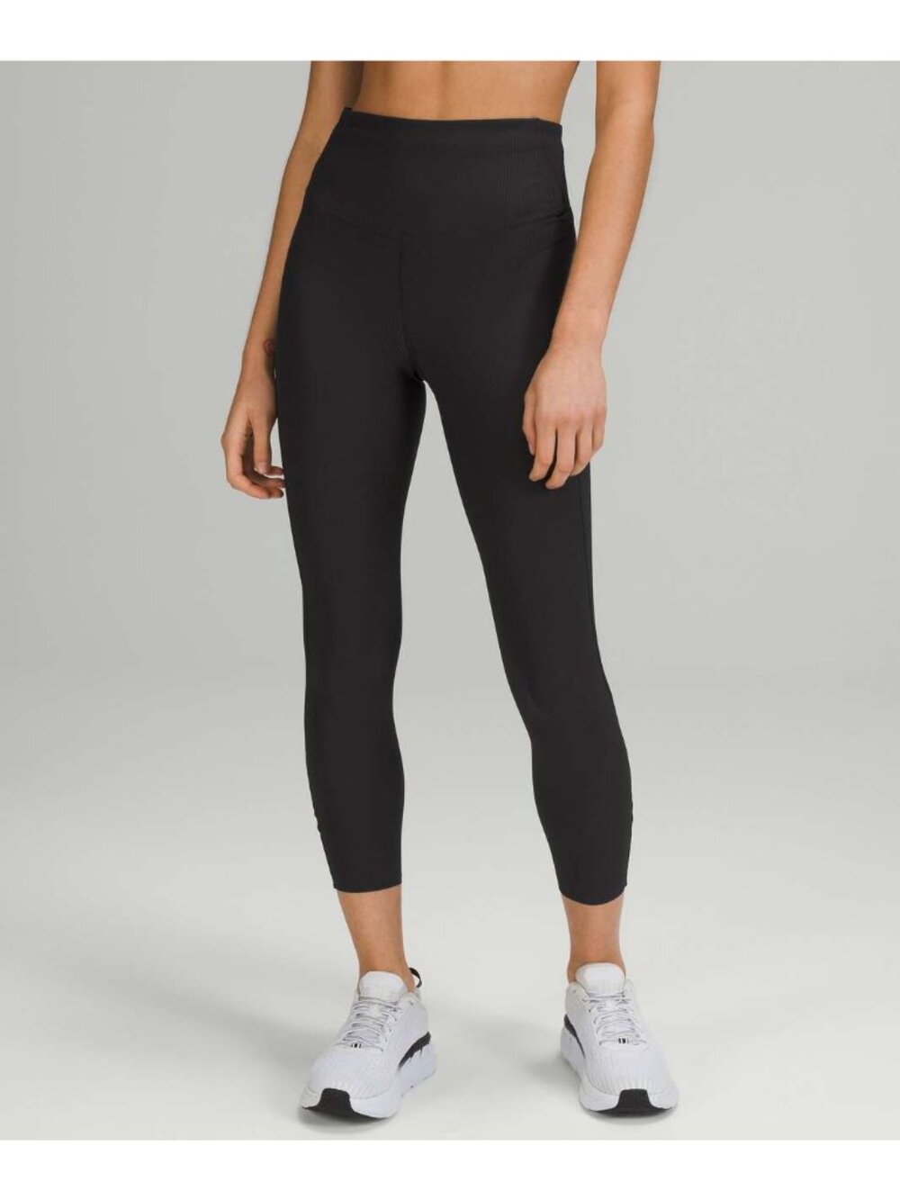 Lululemon Base Pace High-Rise Black Ribbed Nulux 7/8 Athletic Tights Leggings 4 - Picture 3 of 9